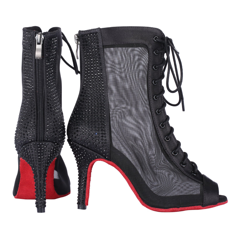 Bouge Moi Red Bottom Rhinestone Dance Bootie