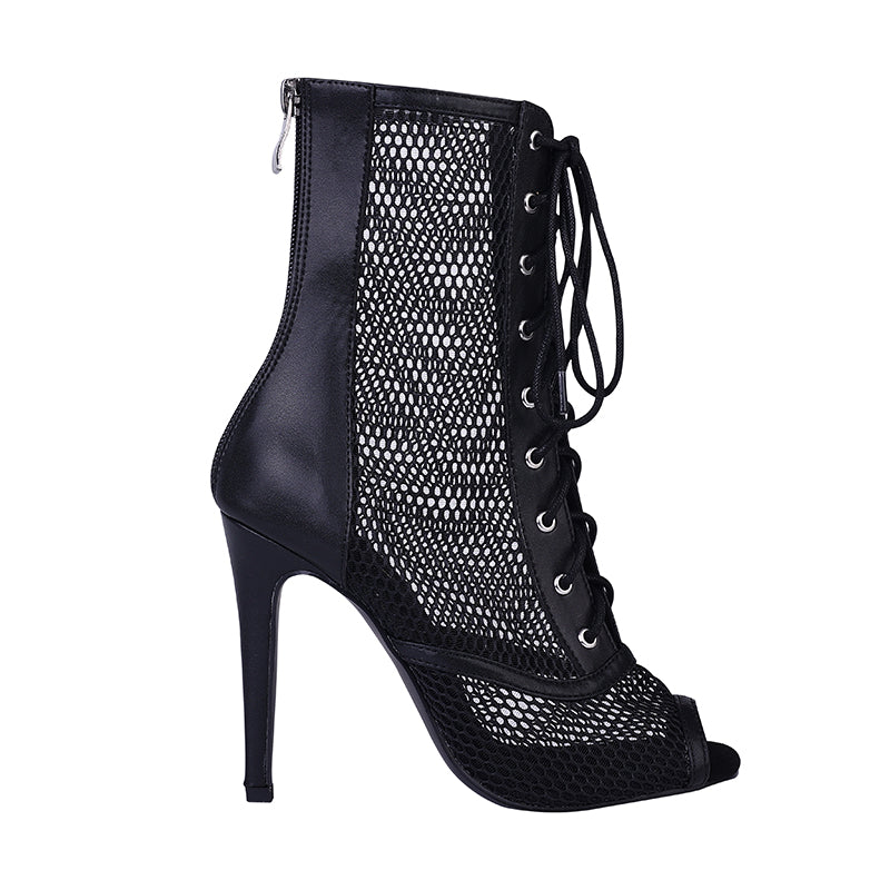 Bouge Moi Black Fishnet Dance Booties